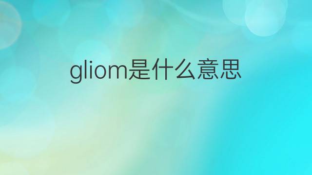gliom是什么意思 gliom的中文翻译、读音、例句