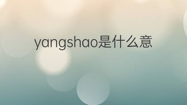 yangshao是什么意思 yangshao的翻译、读音、例句、中文解释