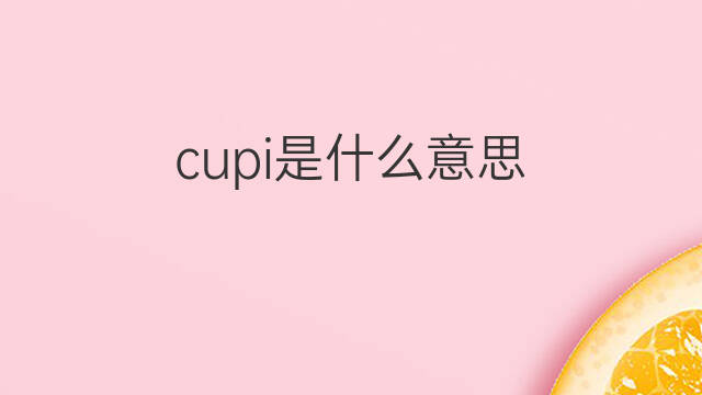 cupi是什么意思 cupi的中文翻译、读音、例句