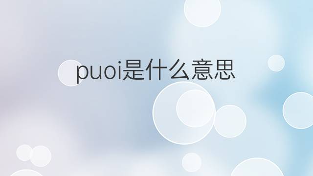puoi是什么意思 puoi的中文翻译、读音、例句