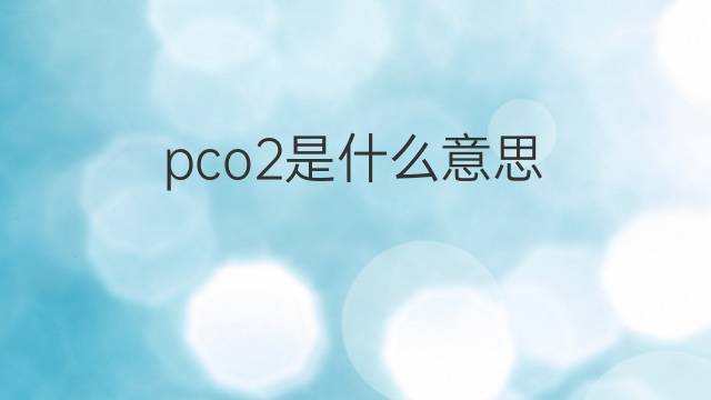pco2是什么意思 pco2的中文翻译、读音、例句