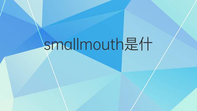 smallmouth是什么意思 smallmouth的中文翻译、读音、例句