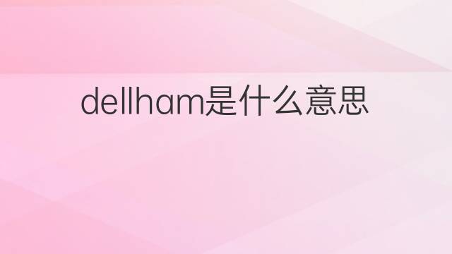 dellham是什么意思 dellham的中文翻译、读音、例句