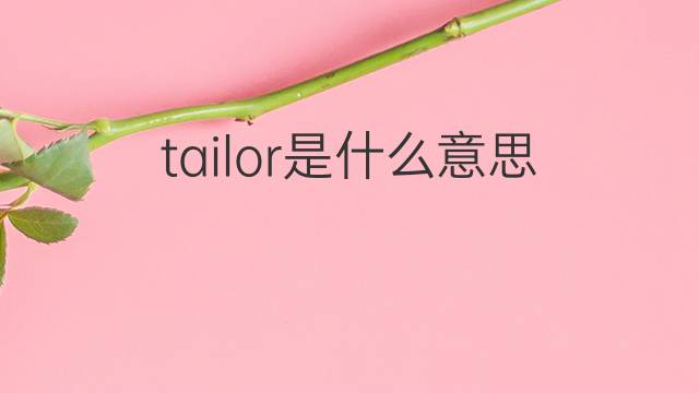 tailor是什么意思 tailor的中文翻译、读音、例句