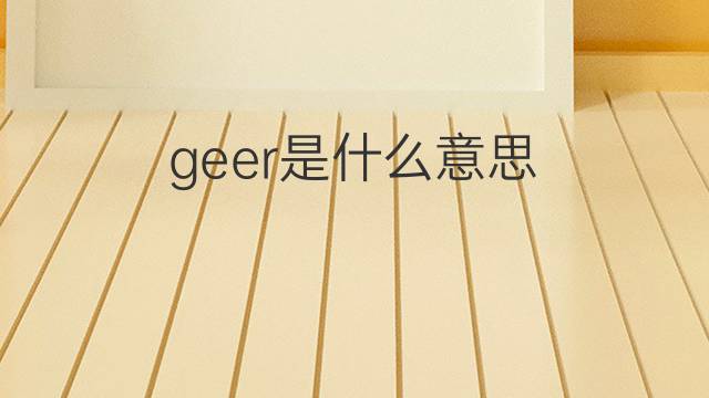 geer是什么意思 geer的中文翻译、读音、例句