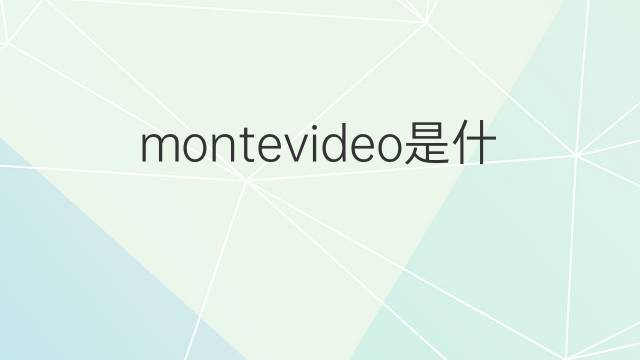 montevideo是什么意思 montevideo的中文翻译、读音、例句