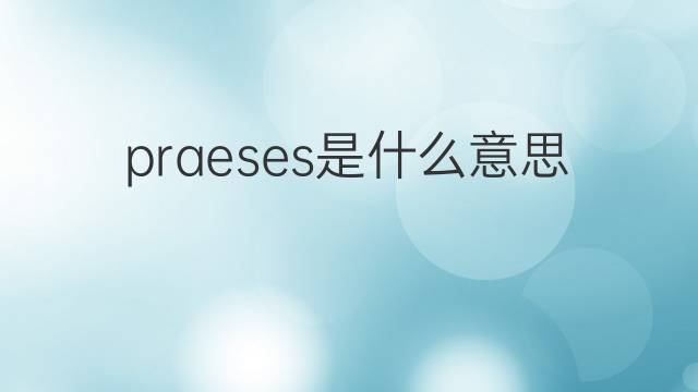 praeses是什么意思 praeses的中文翻译、读音、例句