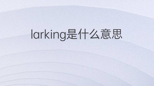 larking是什么意思 larking的中文翻译、读音、例句