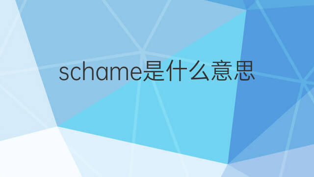 schame是什么意思 schame的中文翻译、读音、例句