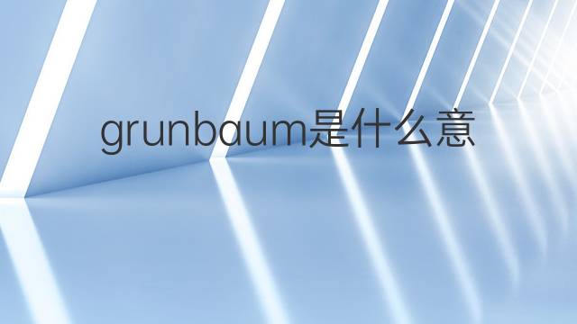 grunbaum是什么意思 grunbaum的中文翻译、读音、例句