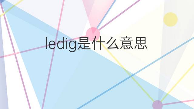 ledig是什么意思 ledig的中文翻译、读音、例句