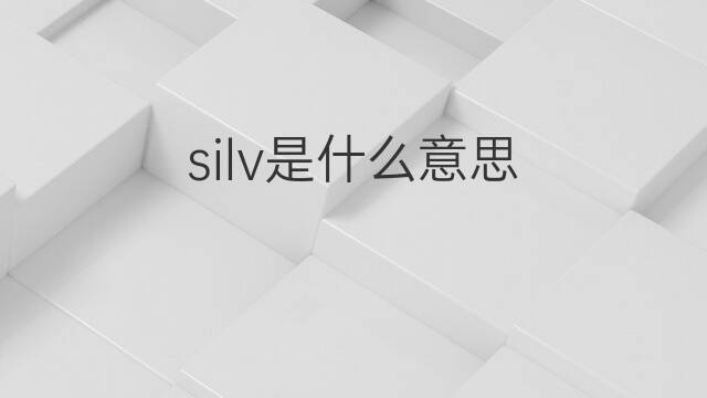 silv是什么意思 silv的中文翻译、读音、例句