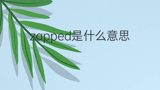 zapped是什么意思 zapped的中文翻译、读音、例句