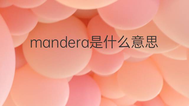 mandera是什么意思 mandera的中文翻译、读音、例句