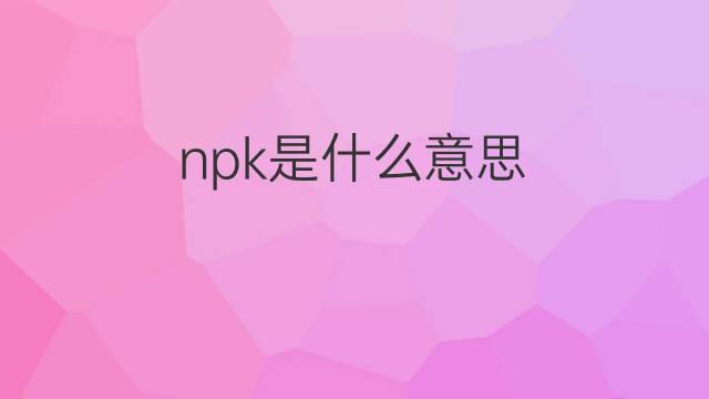 npk是什么意思 npk的中文翻译、读音、例句