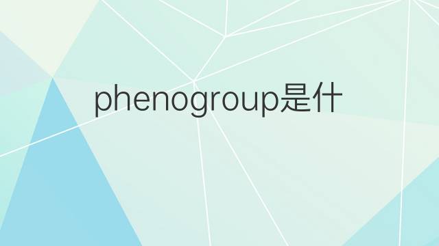 phenogroup是什么意思 phenogroup的中文翻译、读音、例句