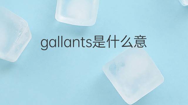 gallants是什么意思 gallants的中文翻译、读音、例句