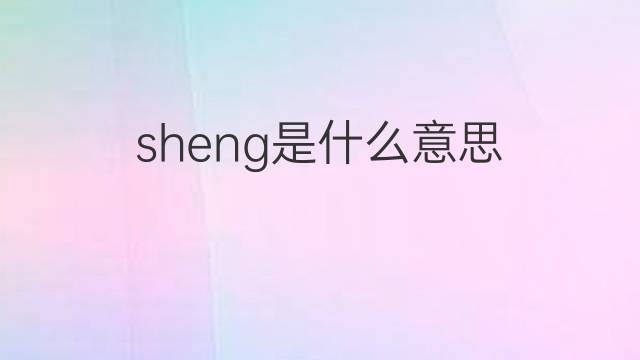 sheng是什么意思 sheng的翻译、读音、例句、中文解释