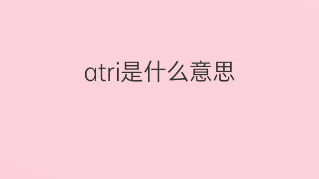 atri是什么意思 atri的中文翻译、读音、例句