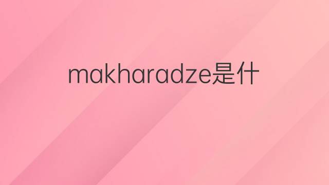 makharadze是什么意思 makharadze的中文翻译、读音、例句