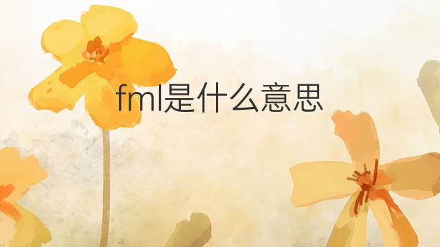 fml是什么意思 fml的中文翻译、读音、例句