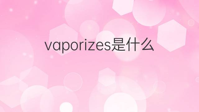 vaporizes是什么意思 vaporizes的中文翻译、读音、例句