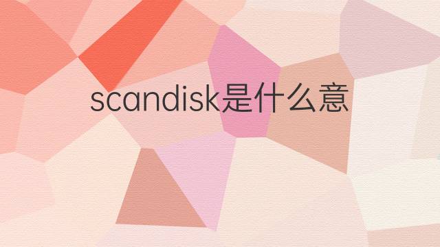 scandisk是什么意思 scandisk的中文翻译、读音、例句