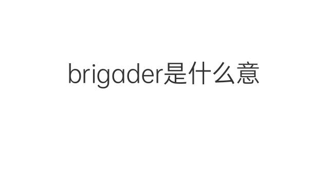 brigader是什么意思 brigader的中文翻译、读音、例句