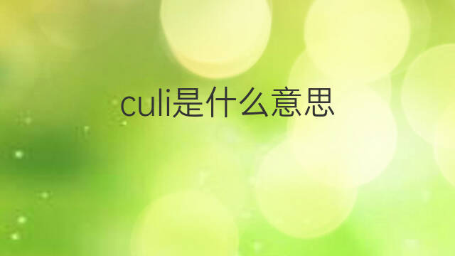 culi是什么意思 culi的中文翻译、读音、例句