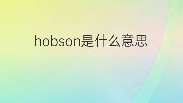 hobson是什么意思 hobson的中文翻译、读音、例句