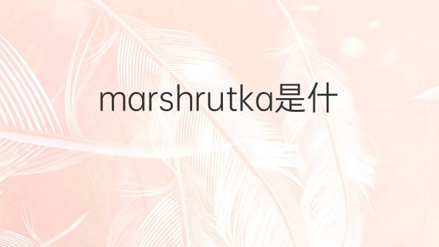 marshrutka是什么意思 marshrutka的翻译、读音、例句、中文解释