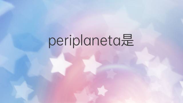 periplaneta是什么意思 periplaneta的中文翻译、读音、例句