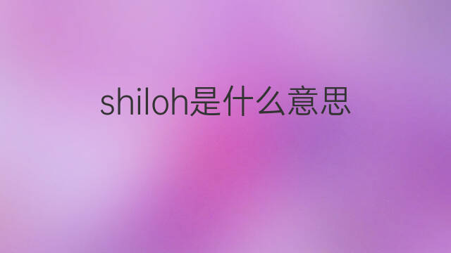 shiloh是什么意思 shiloh的翻译、读音、例句、中文解释