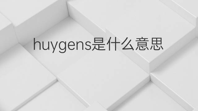 huygens是什么意思 huygens的中文翻译、读音、例句