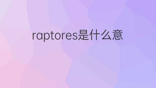raptores是什么意思 raptores的中文翻译、读音、例句