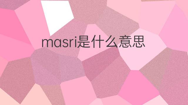 masri是什么意思 masri的中文翻译、读音、例句