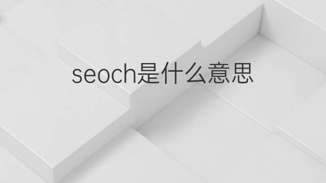 seoch是什么意思 seoch的中文翻译、读音、例句