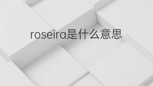 roseira是什么意思 roseira的中文翻译、读音、例句