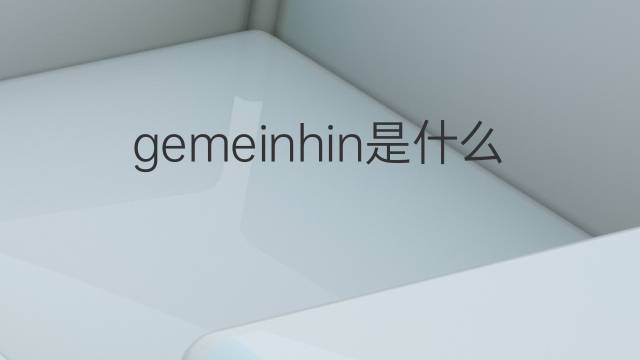 gemeinhin是什么意思 gemeinhin的翻译、读音、例句、中文解释