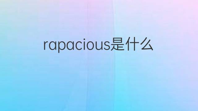 rapacious是什么意思 rapacious的翻译、读音、例句、中文解释