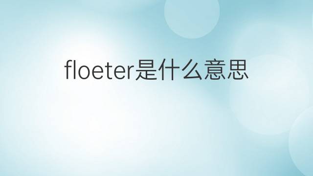 floeter是什么意思 floeter的中文翻译、读音、例句