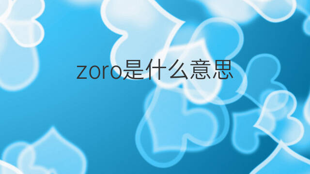 zoro是什么意思 zoro的中文翻译、读音、例句