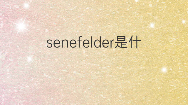 senefelder是什么意思 senefelder的中文翻译、读音、例句