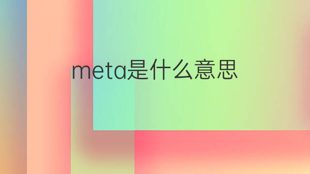 meta是什么意思 meta的中文翻译、读音、例句
