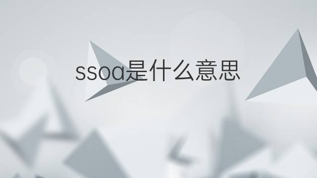 ssoa是什么意思 ssoa的中文翻译、读音、例句