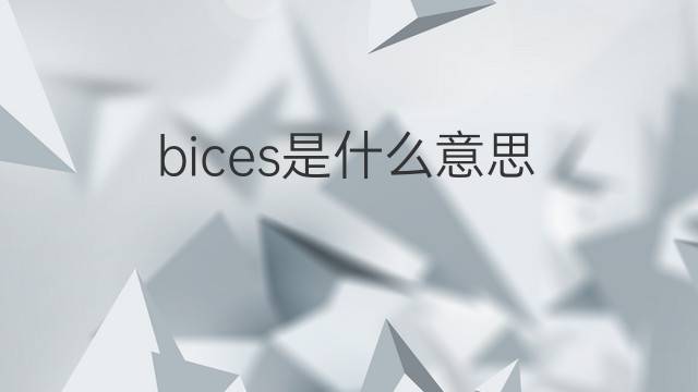 bices是什么意思 bices的中文翻译、读音、例句