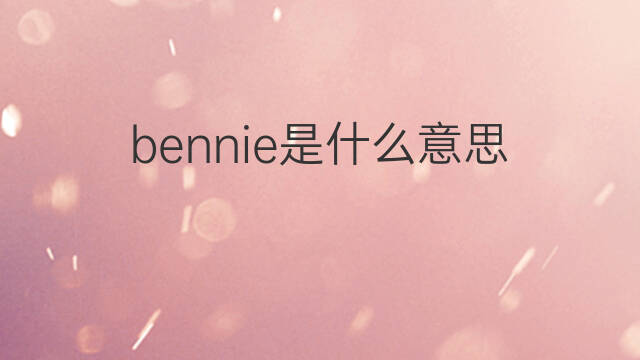 bennie是什么意思 bennie的中文翻译、读音、例句