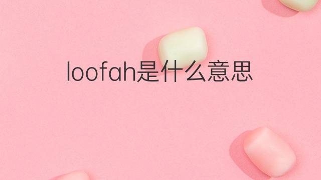 loofah是什么意思 loofah的中文翻译、读音、例句