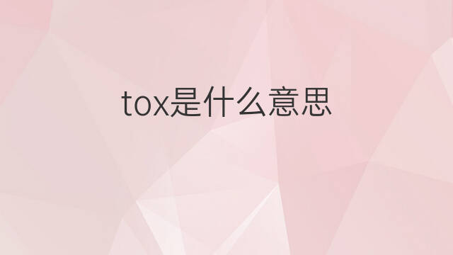tox是什么意思 tox的中文翻译、读音、例句