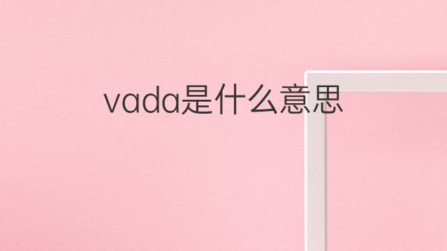 vada是什么意思 vada的中文翻译、读音、例句